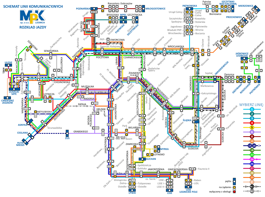 mapa mpk legnica Miejskie Przedsiębiorstwo Komunikacyjne sp. z o.o. w Legnicy